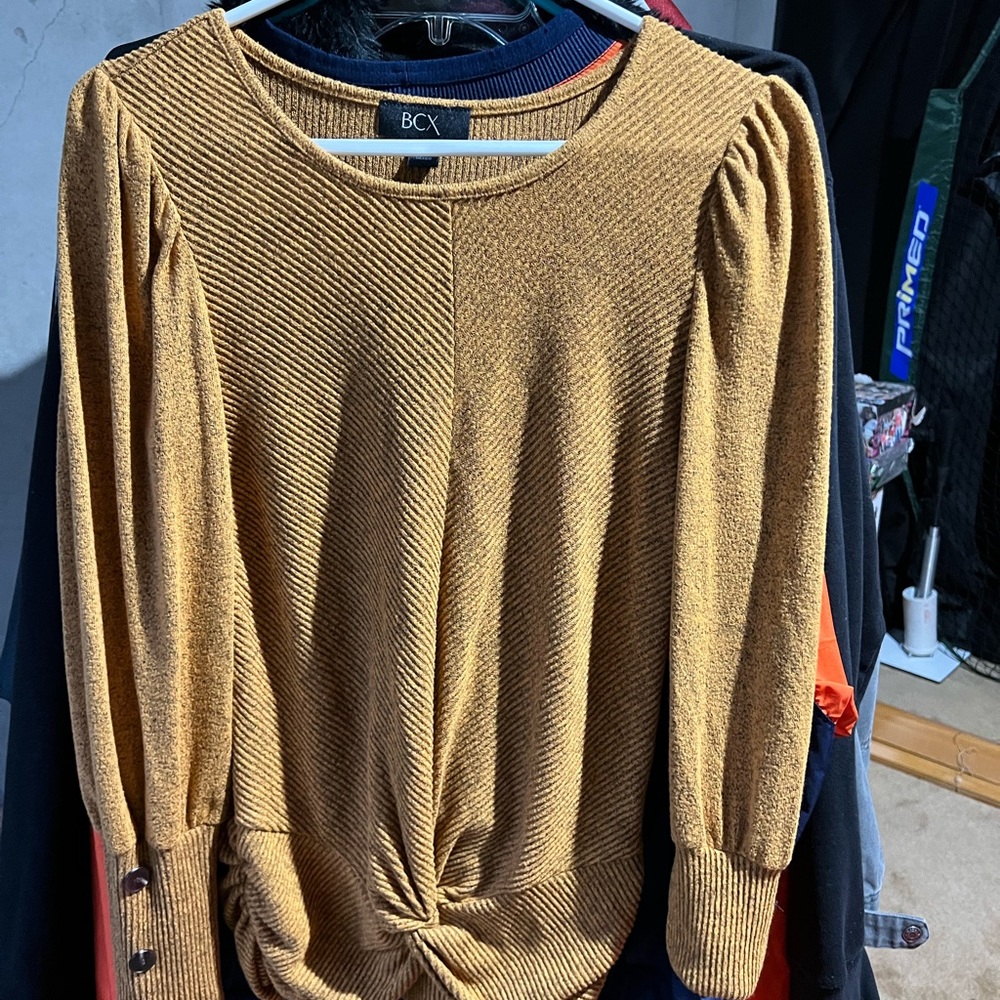 BCX Mustard Colored Blouse